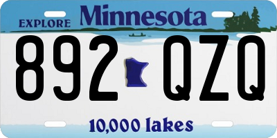 MN license plate 892QZQ