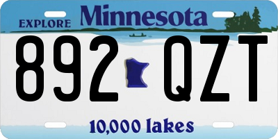 MN license plate 892QZT