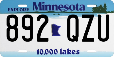MN license plate 892QZU
