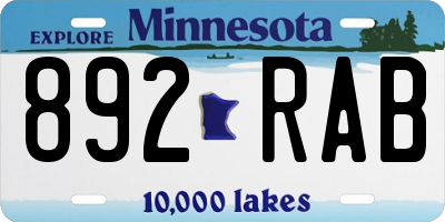 MN license plate 892RAB