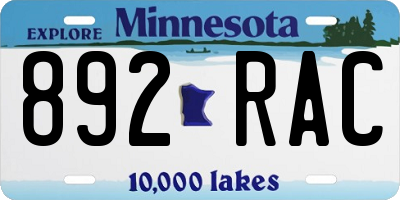 MN license plate 892RAC