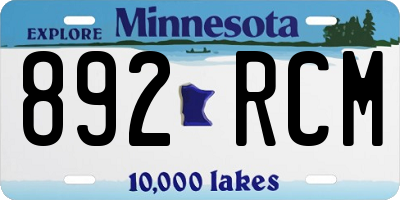 MN license plate 892RCM