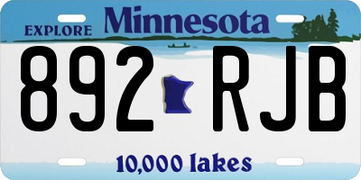 MN license plate 892RJB