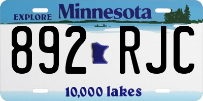 MN license plate 892RJC