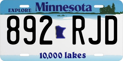 MN license plate 892RJD