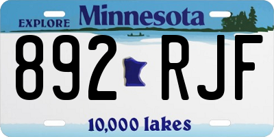 MN license plate 892RJF
