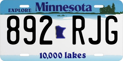 MN license plate 892RJG