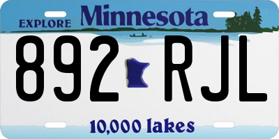 MN license plate 892RJL