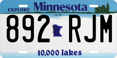 MN license plate 892RJM