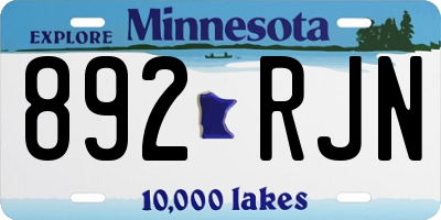 MN license plate 892RJN