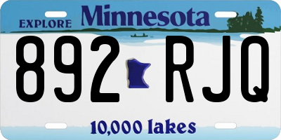 MN license plate 892RJQ