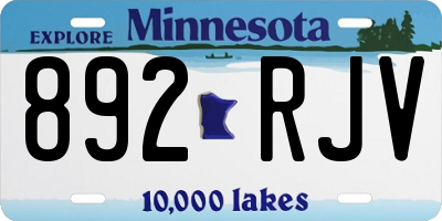 MN license plate 892RJV