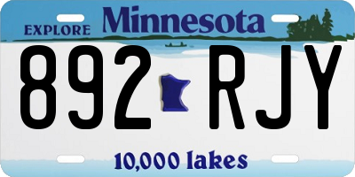 MN license plate 892RJY
