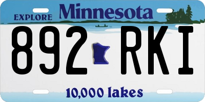 MN license plate 892RKI