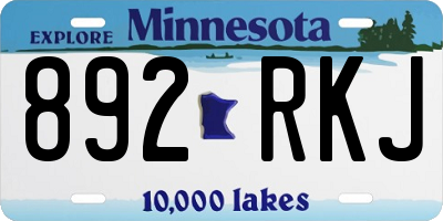 MN license plate 892RKJ