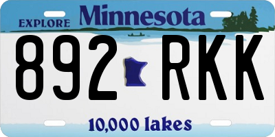 MN license plate 892RKK