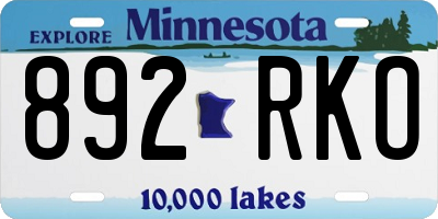 MN license plate 892RKO