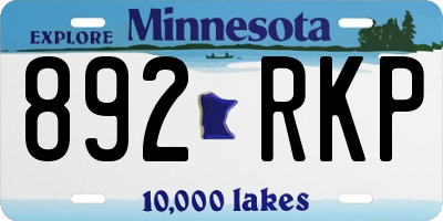 MN license plate 892RKP