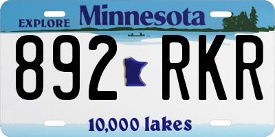 MN license plate 892RKR