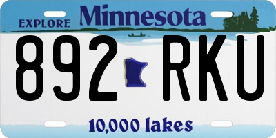 MN license plate 892RKU