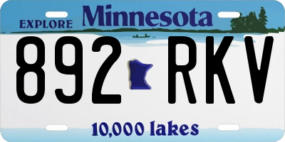 MN license plate 892RKV