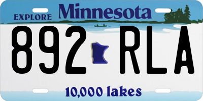 MN license plate 892RLA