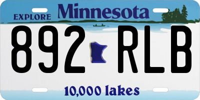 MN license plate 892RLB