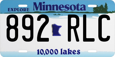 MN license plate 892RLC