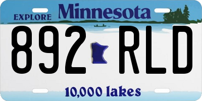 MN license plate 892RLD