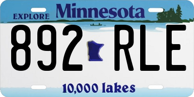 MN license plate 892RLE