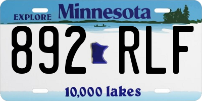 MN license plate 892RLF