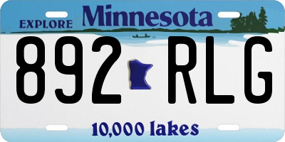 MN license plate 892RLG