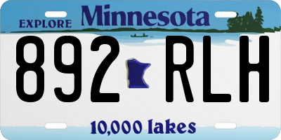 MN license plate 892RLH