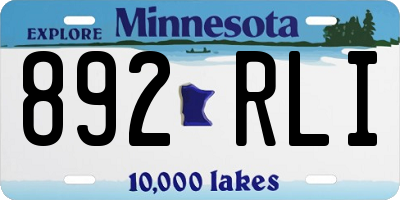 MN license plate 892RLI