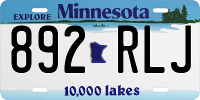 MN license plate 892RLJ