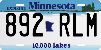 MN license plate 892RLM
