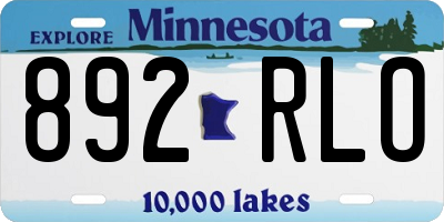 MN license plate 892RLO