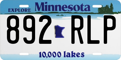 MN license plate 892RLP