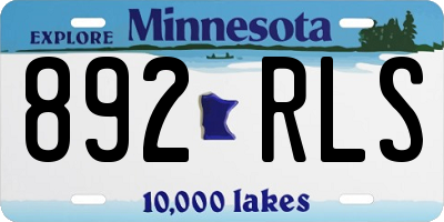 MN license plate 892RLS