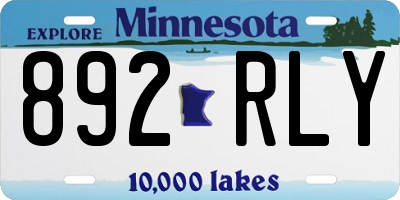 MN license plate 892RLY