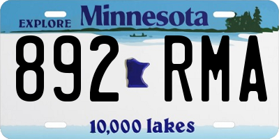 MN license plate 892RMA