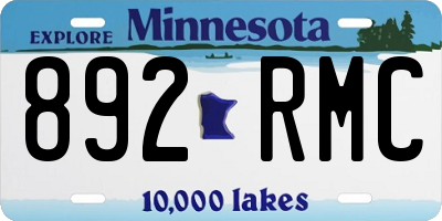 MN license plate 892RMC
