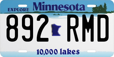 MN license plate 892RMD
