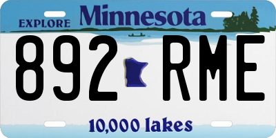 MN license plate 892RME