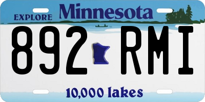 MN license plate 892RMI
