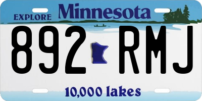 MN license plate 892RMJ