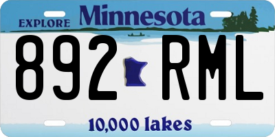 MN license plate 892RML