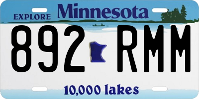 MN license plate 892RMM