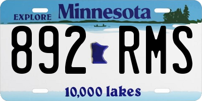 MN license plate 892RMS