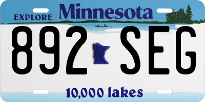MN license plate 892SEG